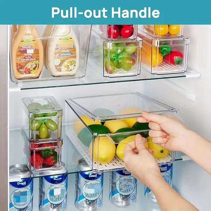 INNOVATIVE LIFE 14 Pack Refrigerator Organizers and Storage, Stackable Fridge - Image 3