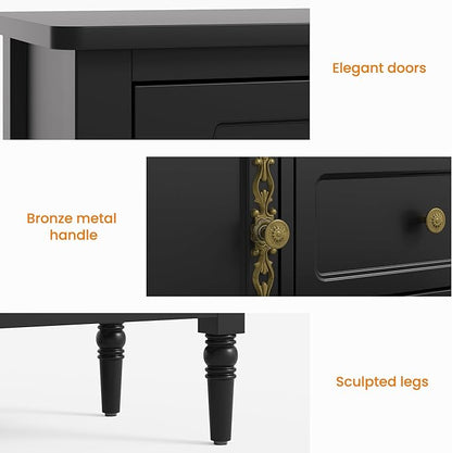 RoyalCraft Buffet Cabinet with Storage, Vintage Sideboard with 2 Doors & 3 - Image 4