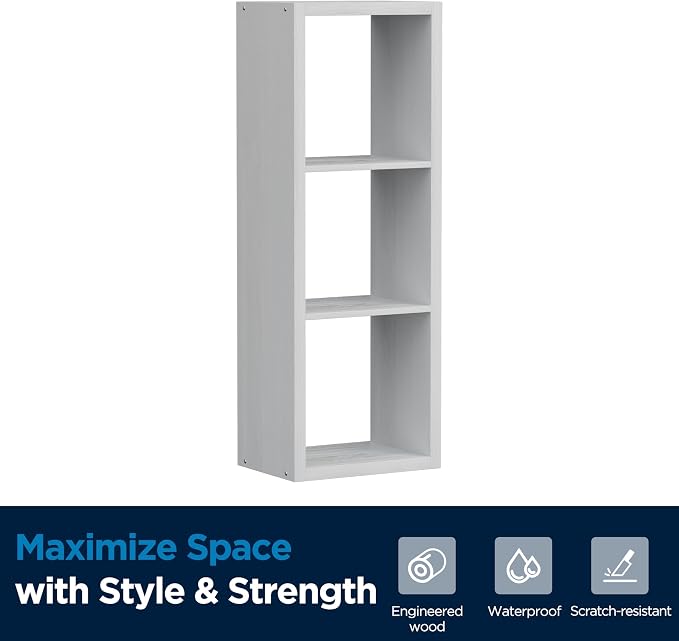 3 Cube Storage Organizer Single Row, Cube Shelf - Image 8