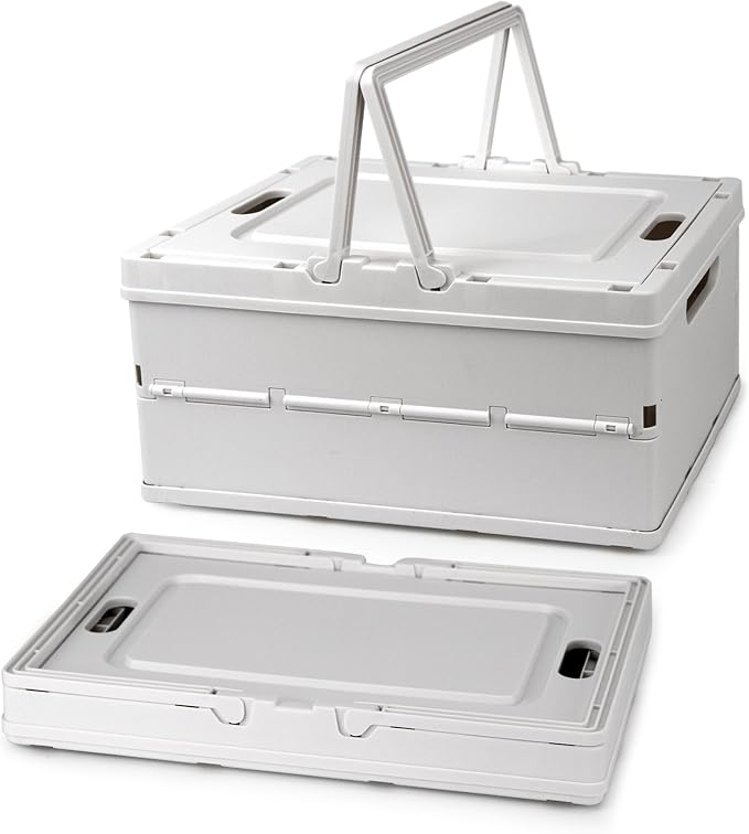 Collapsible Storage Crate, Foldable Plastic Basket by Vivikivi
