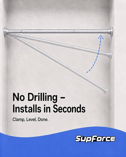 Closet Rod, No Drill Tension Closet Rod - Image 4