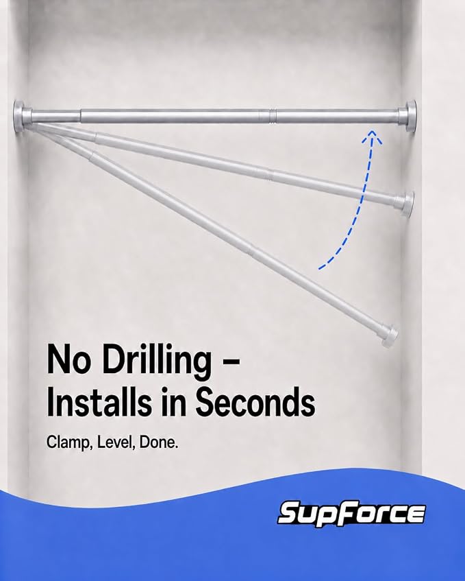 Closet Rod, No Drill Tension Closet Rod - Image 4