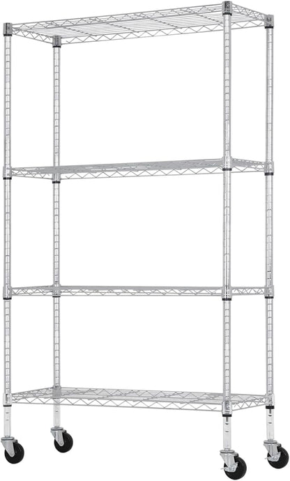 PayLessHere | 4-Tier Wire Shelf | 36"x14"x62" | Chrome | Adjustable Racks | by BestOffice