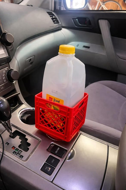 Half Gallon Car Cup Holder Expander, Classic Milk Crate Style Adapter - Image 2
