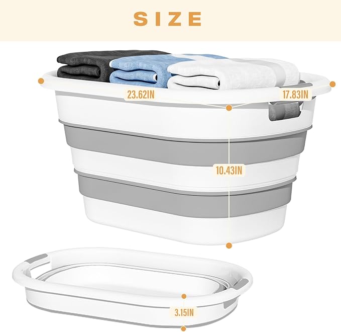 43L Collapsible Laundry Baskets Plastic, Pop Up Laundry hamper/Storage Container - Image 7
