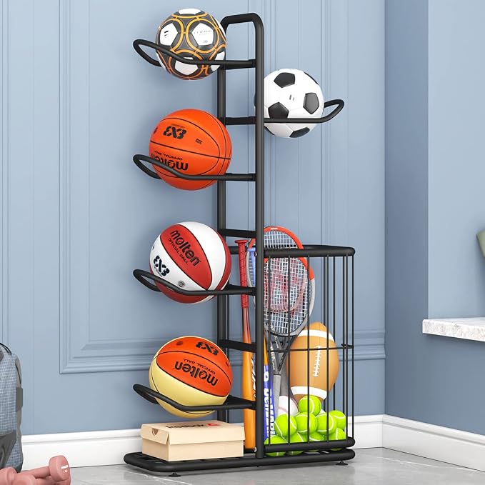 Sports Ball Storage Rack | Adjustable Vertical Stand - Image 5