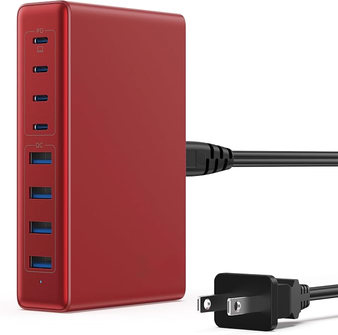 200W USB C Charger Block, GaN IV Charging Station 8 Ports, QC4.0 Fast Charging by LanLuk