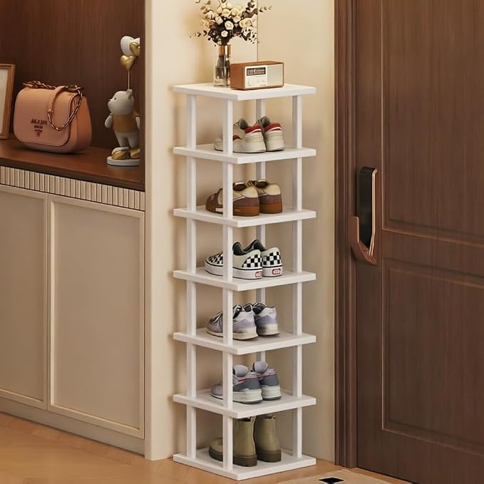 SAN HE 7-Tier Modern Bamboo Shoe Rack - Image 3