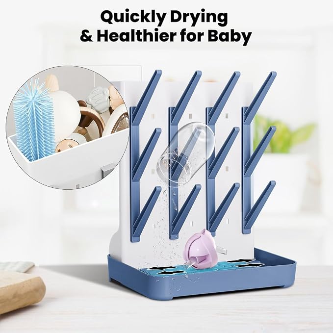 Baby Bottle Drying Rack: Vertical Space Saving Large Bottles Holder - Image 4
