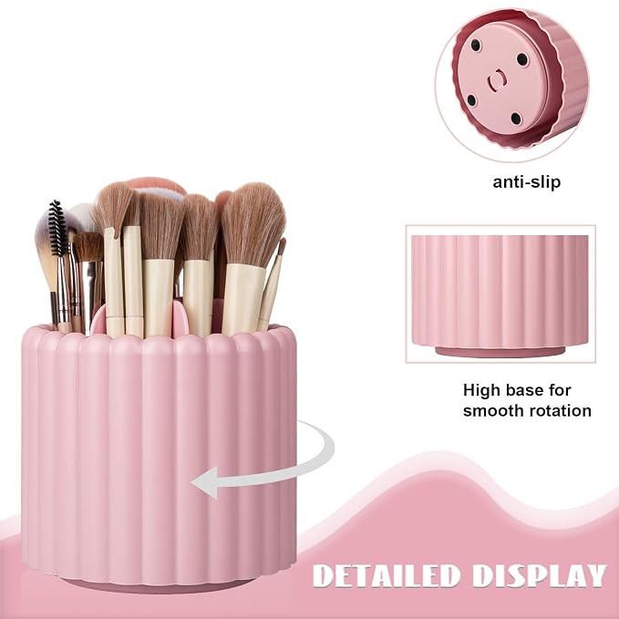 Anyoifax 360 Rotating Makeup Brush Holder 7 Slots Make Up Brush Organizer - Image 6