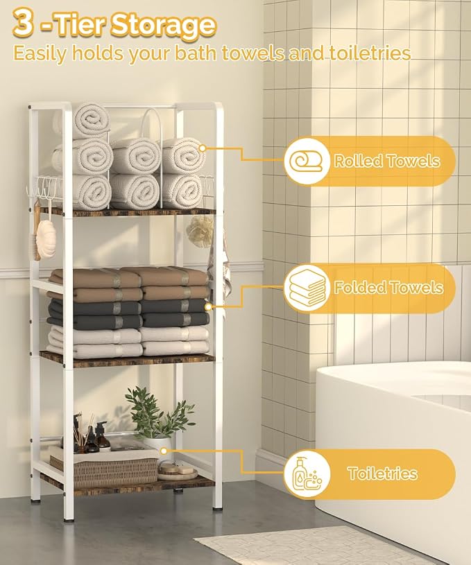 Mondazie Towel Racks for Bathroom Storage Shelves Free Standing, Pool Towel - Image 2