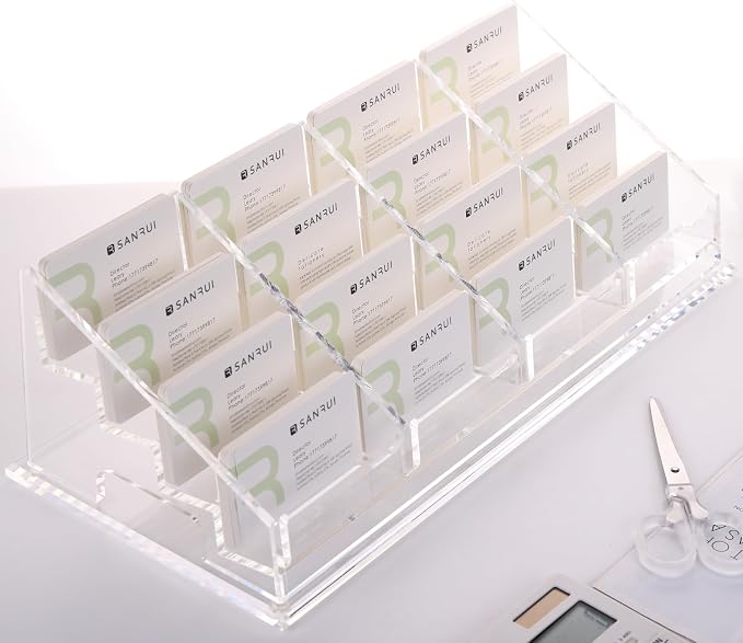 YUXUN 16 Slots Acrylic Business Card Holder - Image 9