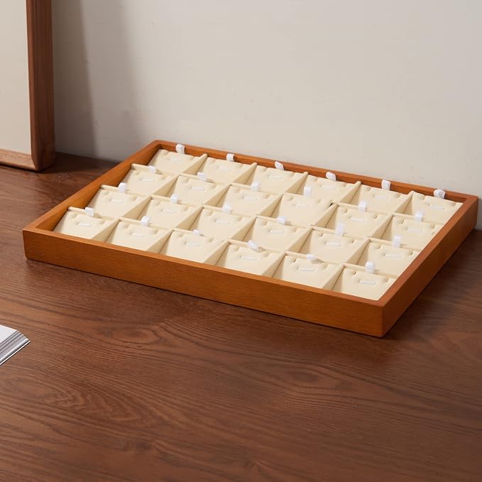 Oirlv Wood 24 Grids Jewelry Tray - Image 2