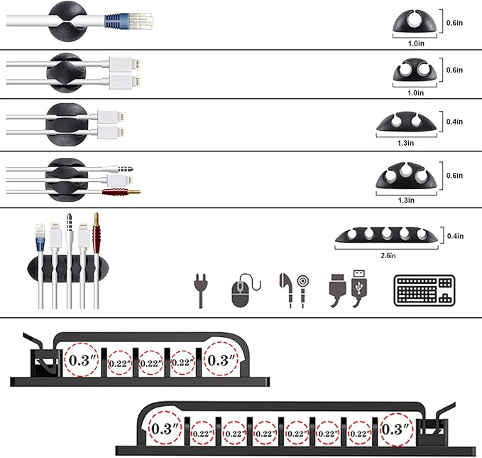 311Pcs Cable Management Organizer Kit 4 Cable Sleeve Split, 53Cable Clips - Image 4
