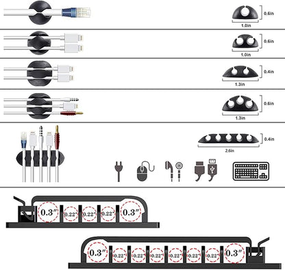 311Pcs Cable Management Organizer Kit 4 Cable Sleeve Split, 53Cable Clips - Image 4