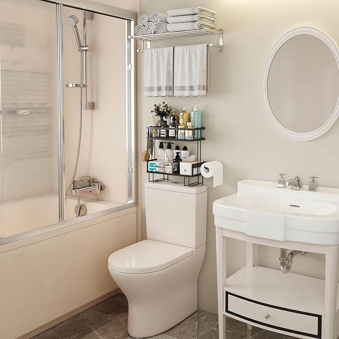 2-Tier Over Toilet Storage Shelf, Wall-Mount - Image 7