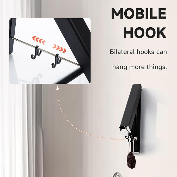 Retractable Clothes Drying Rack, Space Saver Wall-Mounted Retractable & - Image 5