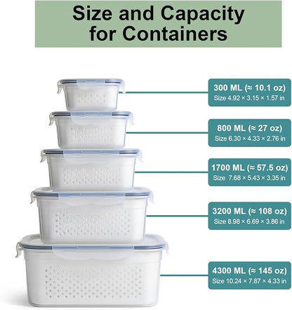 5 Pack Large Fruit Storage Containers - Image 2