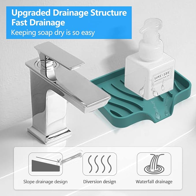 3-Pack Silicone Soap Dish Set – Bar Soap Holder - Image 2