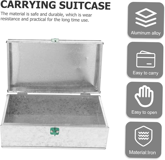 KICHOUSE Tool Box Rigid Storage Box Lock Iron Sheet Outdoor Storage Container - Image 3