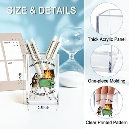 This Little Light Of Mine I'm Gonna Let It Shine Acrylic Cosmetic Pencil Holder - Image 2