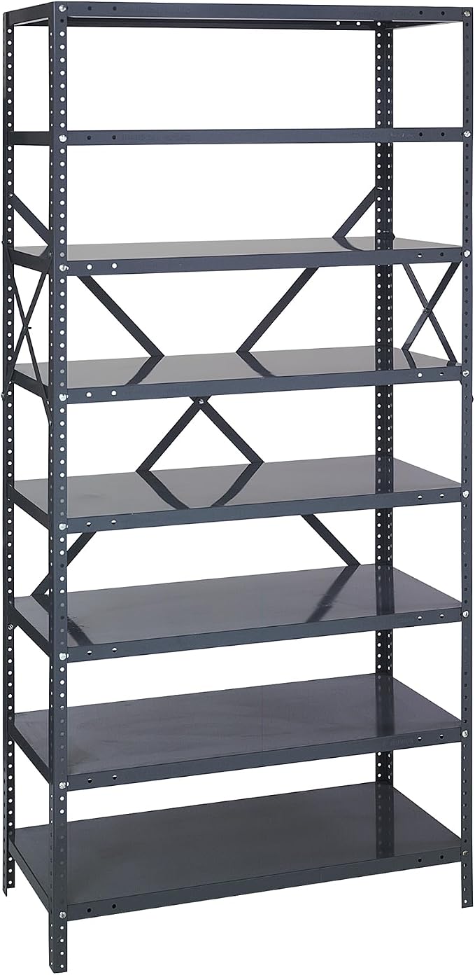 Quantum Storage Systems 75-1236-8 IRONMAN Solid Heavy Duty 8 Shelves 75" H x by QuantumStorageSystems