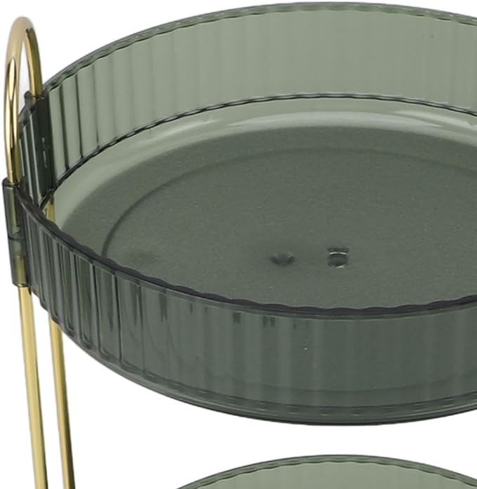 Makeup Organizer Rack 2 Tier 360 Deg Rotation Space Saving Cosmetic Countertop - Image 9