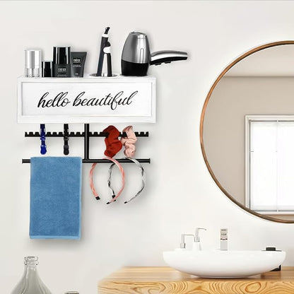 Rustic Hair Dryer Holder Wall Mounted, Hair Styling Tools & Accessories - Image 3