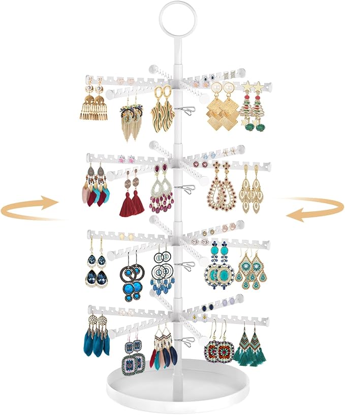 MODOWEY Rotating Earring Holder Organizer Tree Adjustable Display by MODOWEY