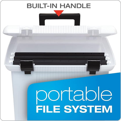 Pendaflex Portable File Box, Frosted White, Hinged Lid - Image 2