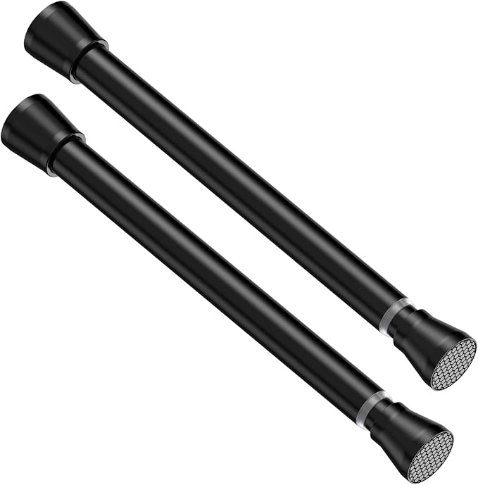 Tension Rod 16 to 26 Inch Adjustable Curtain Rod No Drilling Black Tension by ZipGloTensionRod