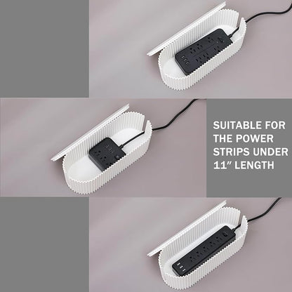 White Cable Box Organizer, Plastic Cord Hider Box - Image 5