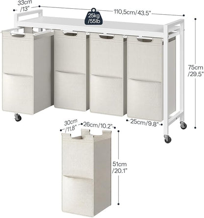 HOOBRO Laundry Sorter 4 Sections, Laundry Hamper - Image 3