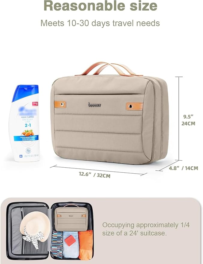 Women's Hanging Toiletry Bag, Waterproof Travel Cosmetic Organizer - Image 7