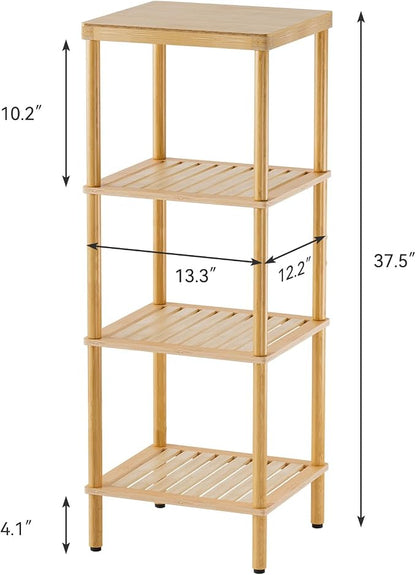 AmazerBath Bamboo Bathroom Shelf, 4-Tier Bathroom Storage Shelf, Space Saver - Image 3