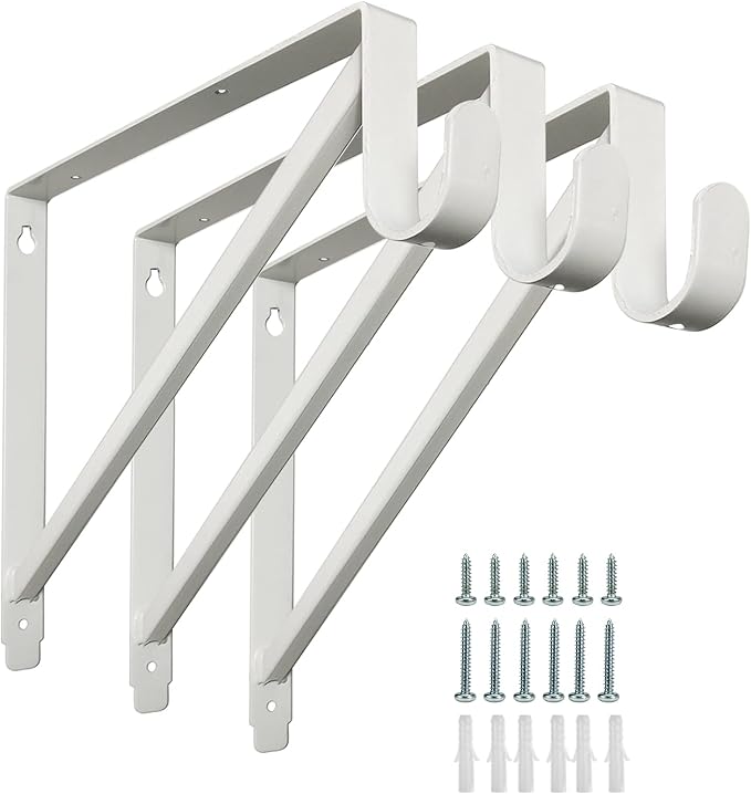 Heavy Duty Closet Shelf and Rod Brackets by Homydom