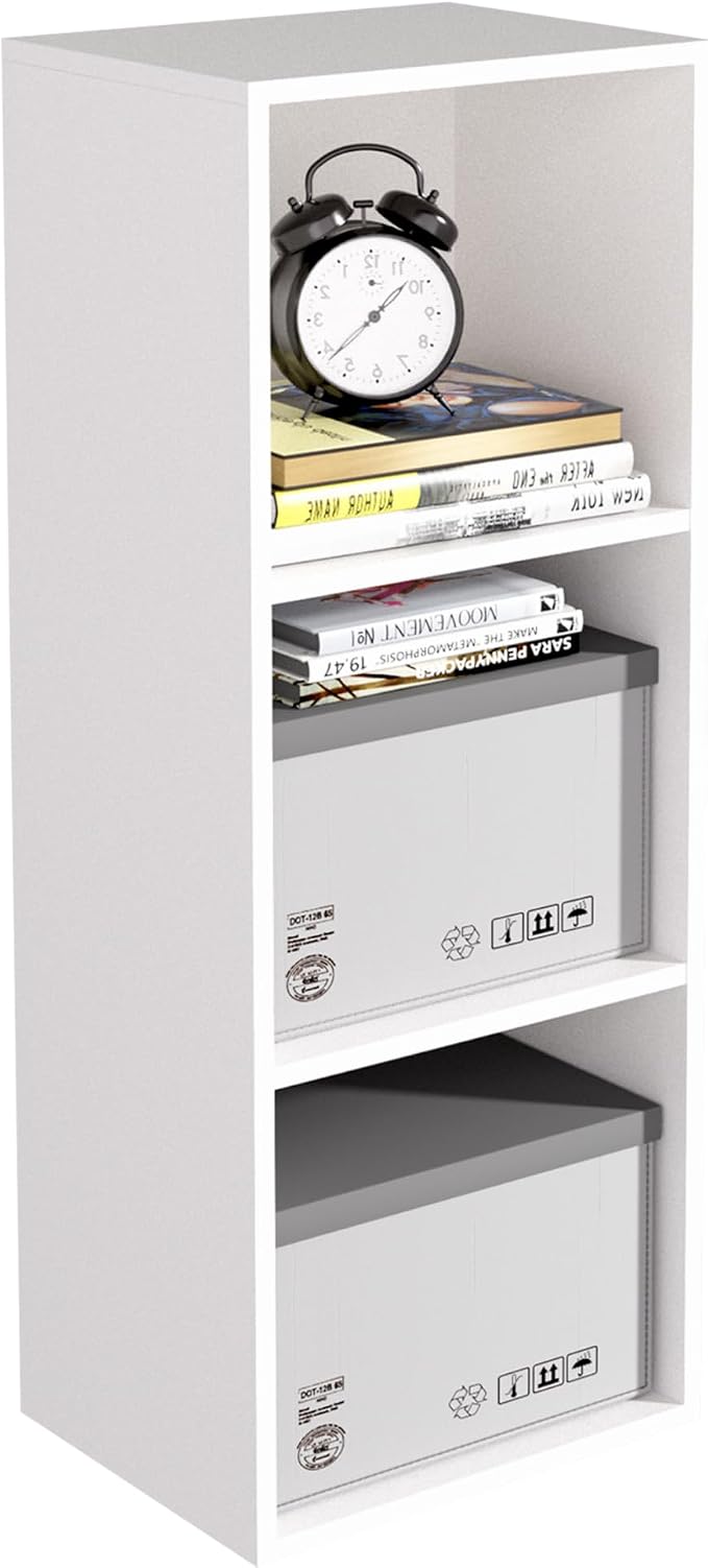 Wooden 3 Cube Storage Organizer, 3 Tier Storage Cubes Storage Display Cubby by NewBeth