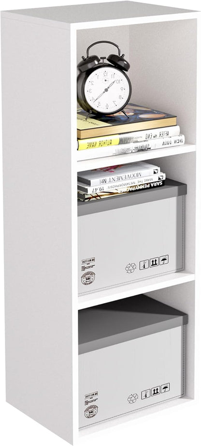 Wooden 3 Cube Storage Organizer, 3 Tier Storage Cubes Storage Display Cubby by NewBeth