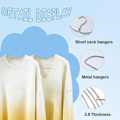 King Mills Short Neck Hangers for Clothes, 20in Heavy Duty Stainless Steel - Image 3
