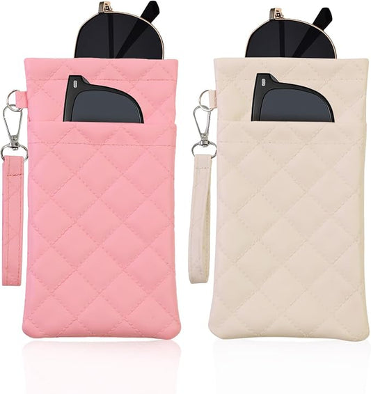 Double Eyeglass Case Soft Dual Glasses Case by FLYINGMAGE