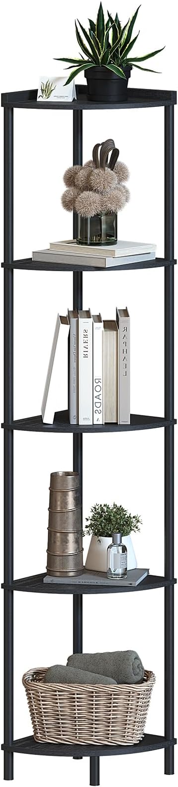 SUNMORY 5 Tier Corner Shelf, Industrial Display Shelf, Narrow Plant Stand - Image 8