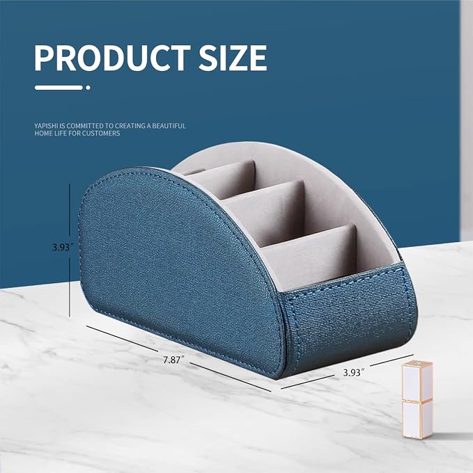 Remote Control Holder, Leather 5 Rooms Desk Organizer and Decorations - Image 3