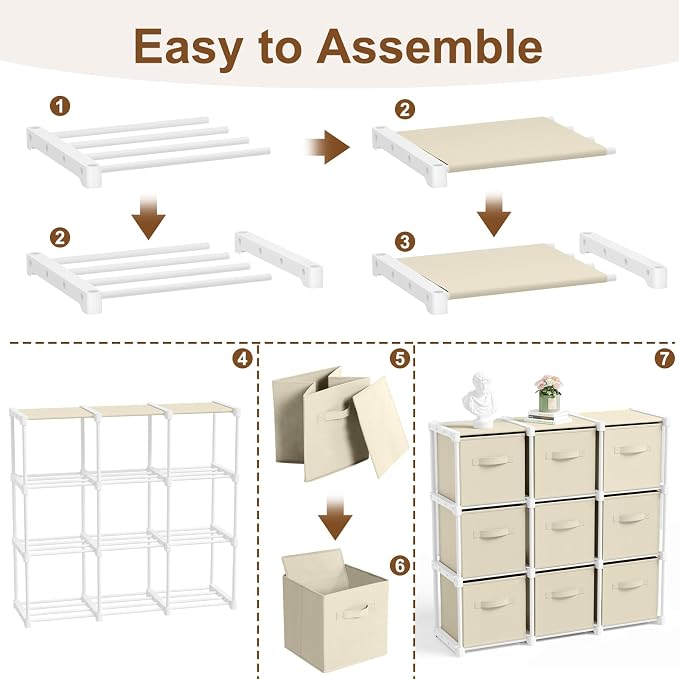 Briwooody 9 Cube Storage Organizer Bins - Image 3