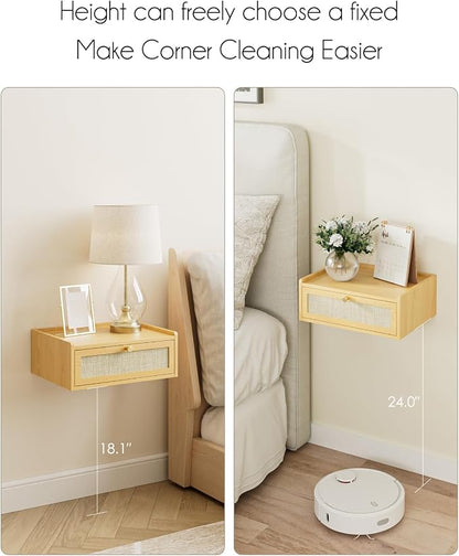 Floating Nightstand, Wall Mounted Night Stand - Image 5