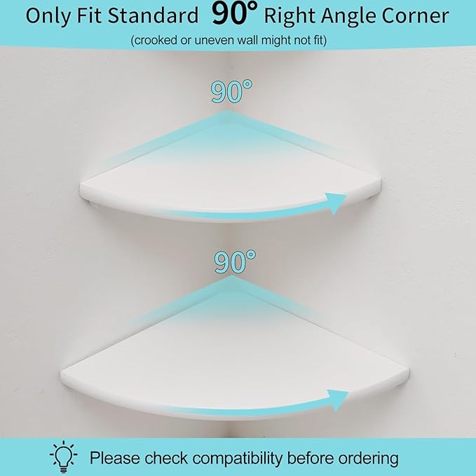Corner Shelves, Floating Corner Shelf, Round End Wall Mount - Image 4