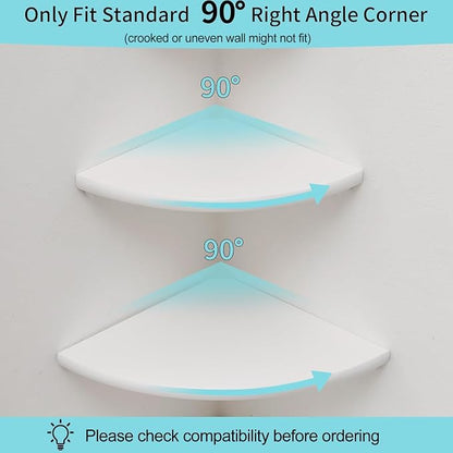 Corner Shelf, Solid Oak Wood Floating Corner Shelf Wall Mount Round End - Image 5