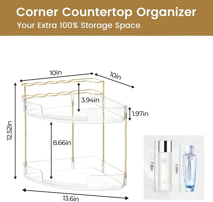 FELIZHOUSE 2-Tier Makeup Organizer - Image 3