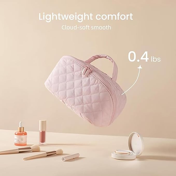 2026 New Travel Makeup Bag, Festivalment Wide Open Lay-Flat Water-Resistant - Image 2