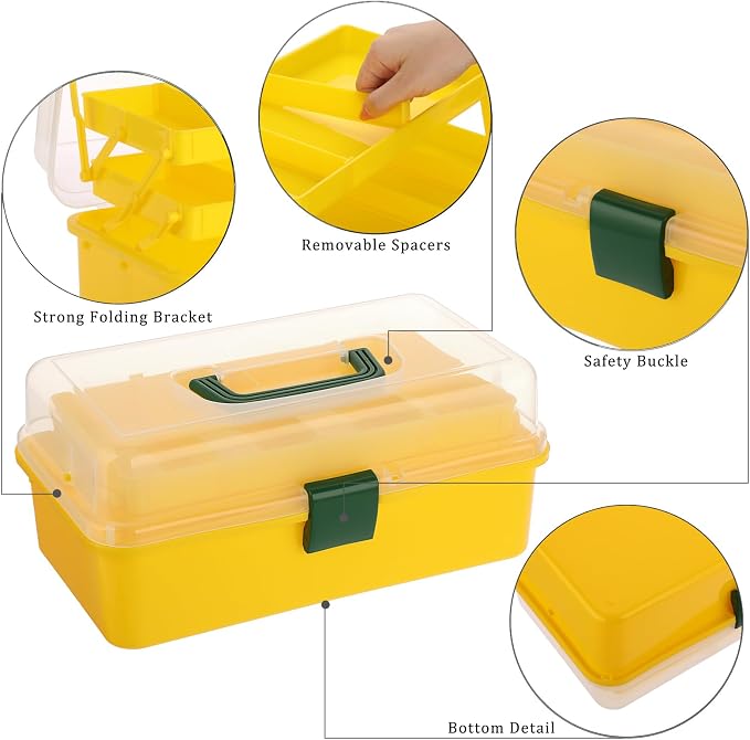 BTSKY 3-Layer Plastic Dividing Storage Box Craft Organizer - Image 4