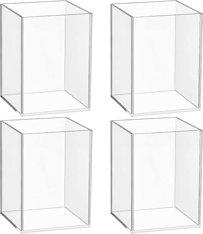4-Piece Clear Acrylic Pen Holder & Pencil Cup by MOTOTO